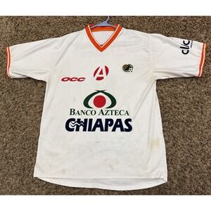 Vintage Jaguares de Chiapas Keuka Soccer Jersey  #8 White Orange Mens Size Large